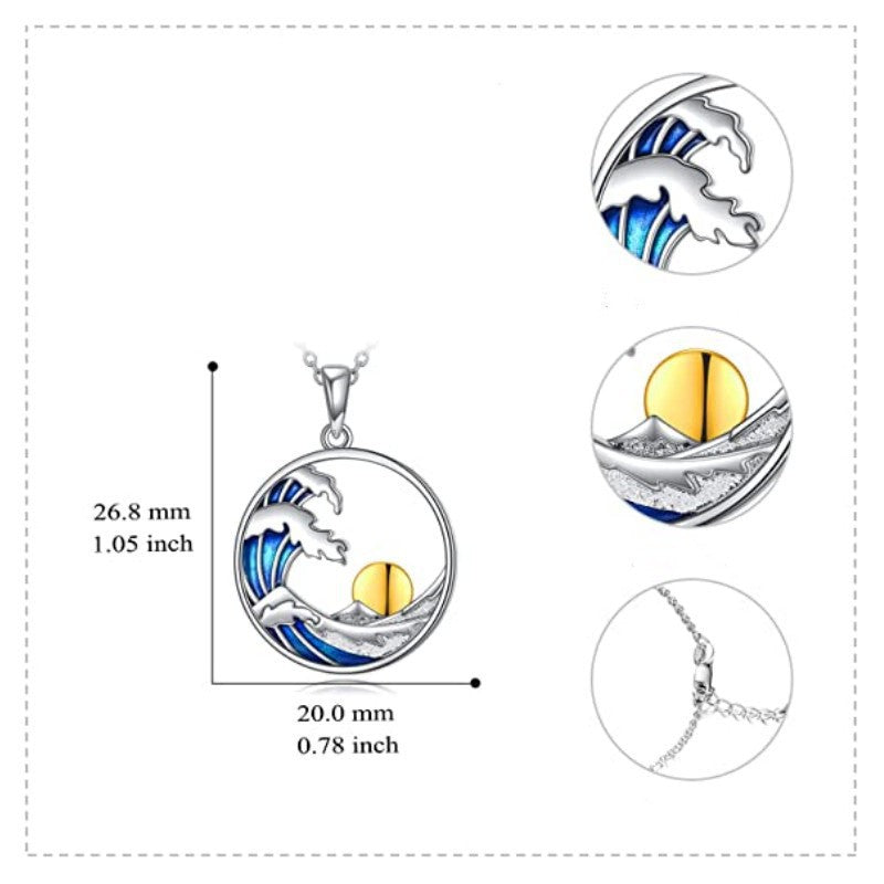 Wholesale Ocean Wave Sun Round Hollow Necklace